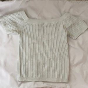 Whit off shoulder crop top